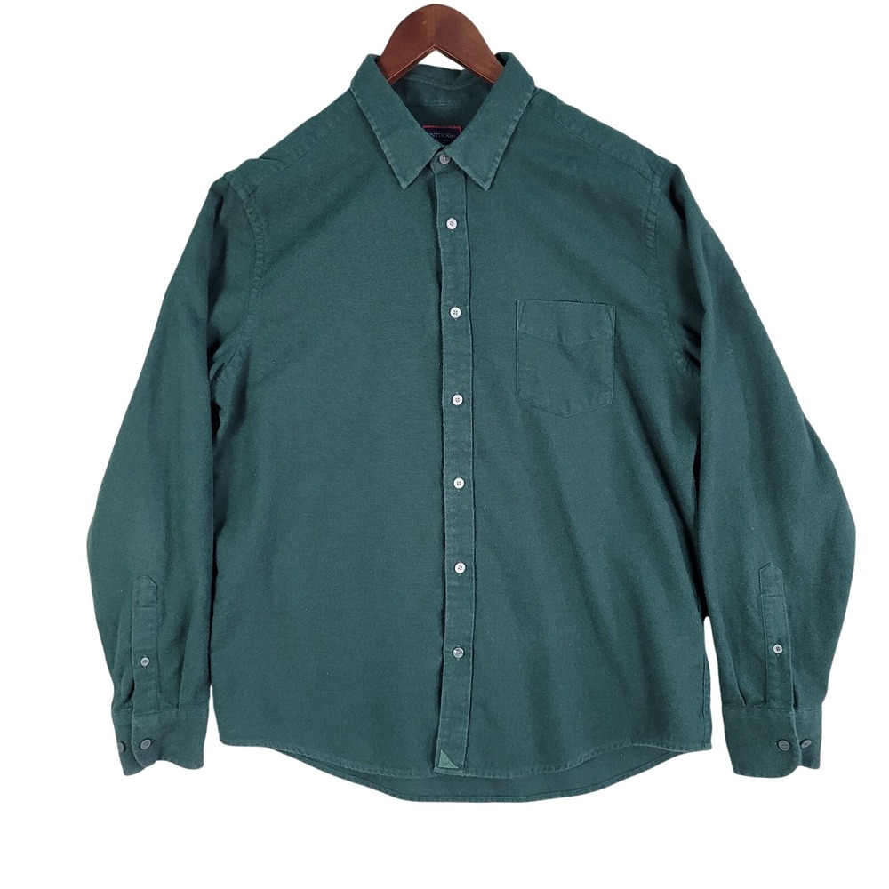 Untuckit Flannel Shirt Men's Size XL Green Felt Button Long Sleeve‎ 100% Cotton